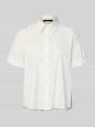 Windsor Bluse mit verlängertem Rücken und Kentkragen in Offwhite, Größ...