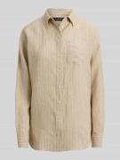 Lauren Ralph Lauren Relaxed Fit Langarmbluse aus reinem Leinen in Beig...