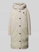 Blauer USA Daunenmantel mit Label-Patch in Beige, Größe L