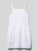Guess Knielanges Kleid mit kurzer Knopfleiste und Label-Detail in Weis...