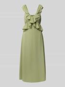 Vila Midikleid mit Volants Modell 'ELKE' in Schilf, Größe 40