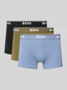 BOSS Slim Fit Trunks aus Baumwoll-Mix im 3er-Pack Modell 'POWER' in Bl...