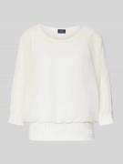 Vera Mont Blusenshirt mit Ziersteinbesatz in Offwhite, Größe 38