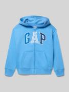 GAP Sweatjacke mit Logo und Känguru-Tasche in Tuerkis, Größe 104