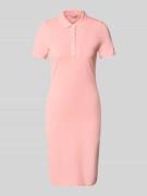 Gant Knielanges Polokleid mit Label-Stitching in Hellrosa, Größe L