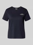 Gant T-Shirt mit Label-Print und Rundhalsausschnitt in Marine, Größe L