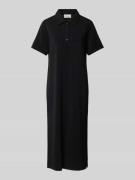 My Essential Wardrobe Polokleid mit Knopfleiste Modell 'Helle' in Blac...