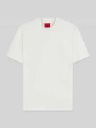 HUGO Slim Fit T-Shirt aus reiner Baumwolle Modell 'DIMERSOM' in Offwhi...