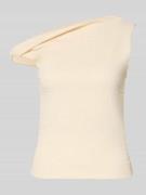 Jake*s Collection T-Shirt mit asymmetrischem Ausschnitt in Beige, Größ...