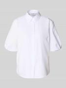 More & More Regular Fit Kurzarmbluse mit Puffärmeln in Weiss, Größe 34