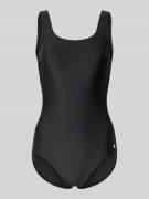 LASCANA Slim Fit Badeanzug mit Rückenausschnitt Modell 'Elena' in Blac...