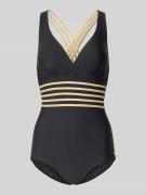 LASCANA Slim Fit Badeanzug mit Raffunegn in Black, Größe 38B