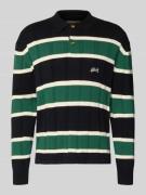 BLKVIS Strickpullover mit Polokragen und Label-Stitching in Black, Grö...