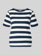 More & More T-Shirt mit Viskose-Anteil und Rundhalsausschnitt in Marin...