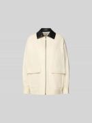 Anine Bing Relaxed Fit Jacke mit Umlegekragen in Offwhite, Größe L