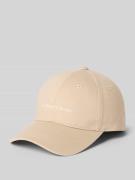 Stefanel Basecap aus Baumwolle mit Stitching in Sand, Größe 1