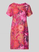 ZABAIONE Knielanges Kleid aus Leinen-Mix Modell 'La44ra' in Pink, Größ...