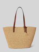 Lauren Ralph Lauren Shopper aus Stroh mit Logo-Applikation in Beige, G...