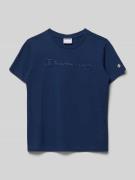 CHAMPION Regular Fit T-Shirt mit Logo-Stitching in Dunkelblau, Größe 1...