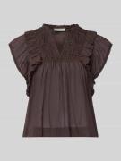 Neo Noir Bluse mit Volants Modell 'Jayla' in Mittelbraun, Größe 34