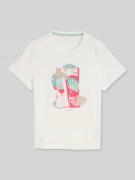 Tom Tailor Regular Fit T-Shirt aus reiner Baumwolle in Offwhite, Größe...