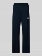 EA7 Emporio Armani Trackpants aus Viskose-Mix in Dunkelblau, Größe L