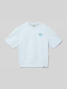 Garcia Regular Fit T-Shirt mit Logo-Print in Helltuerkis, Größe 140