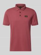 PME Legend Slim Fit Poloshirt mit Logo-Patch in Rostrot, Größe L