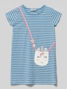 Happy Girls Relaxed Fit Kleid mit Zierbesatz in Bleu, Größe 104