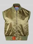 Original Bombers Weste mit Reißverschluss und Label-Detail in Oliv, Gr...