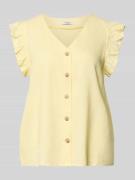 B.Young Regular Fit Bluse aus Leinen-Viskose-Mix mit Rüschen in Hellge...