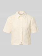 Liu Jo White Regular Fit Bluse mit Stitchings und Pailletten in Ecru, ...