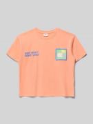 s.Oliver RED LABEL Oversized T-Shirt aus reiner Baumwolle in Apricot, ...