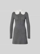 Self-Portrait Minikleid mit Woll-Anteil in Mittelgrau, Größe L
