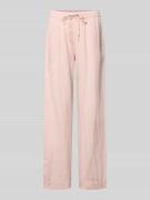 Neo Noir Stoffhose mit Leinen-Anteil und Eingrifftaschen in Rose, Größ...