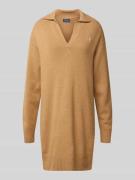 Polo Ralph Lauren Wollkleid mit Logo-Stitching in Camel, Größe XS
