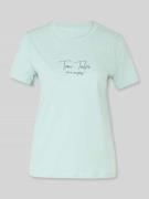 Tom Tailor Regular Fit T-Shirt mit Logo Print in Mint, Größe L