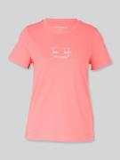 Tom Tailor Regular Fit T-Shirt mit Logo Print in Pink, Größe L