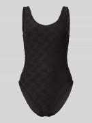 HUGO Badeanzug mit Allover-Logo-Muster in Black, Größe L