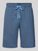 Schiesser Bermudas im Allover-Look mit elastischem Bund in Bleu, Größe...