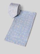 Roy Robson Krawatte im Set mit Einstecktuch in Hellblau, Größe 1