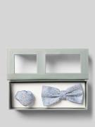 Roy Robson Fliege und Einstecktuch mit floralem Allover-Stitching in H...