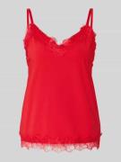 FREE/QUENT Regular Fit Top mit Spitzenbesatz Modell 'Bicco' in Rot, Gr...