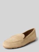 Tamaris Loafer aus echtem Veloursleder in Beige, Größe 36