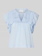 Neo Noir Bluse mit Volants Modell 'Jayla' in Hellblau, Größe 34