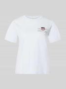 Gant T-Shirt mit Rundhalsausschnitt und Label-Stitching in Hellblau, G...