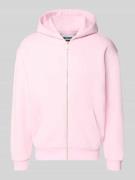 REVIEW Sweatjacke mit Känguru-Tasche in Fuchsia, Größe L