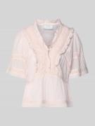 Neo Noir Blusenshirt mit Häkelspitze Modell 'Evienne' in Pink, Größe 3...