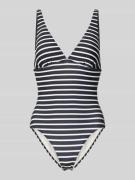 Marc O'Polo Badeanzug mit Allover-Muster in Dunkelblau, Größe L