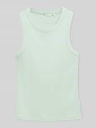 Tom Tailor Denim Slim Fit Top in Rippstrickoptik in Hellgruen, Größe L